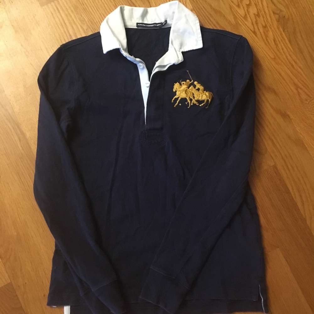 Boys medium Ralph Lauren long sleeve polo shirt
